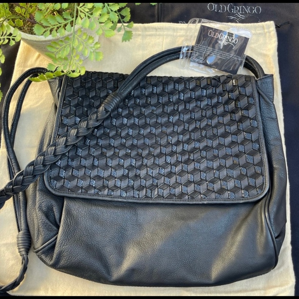 Old Gringo Black Woven Leather Shoulder Bag